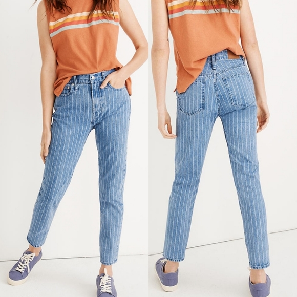 madewell pinstripe jeans